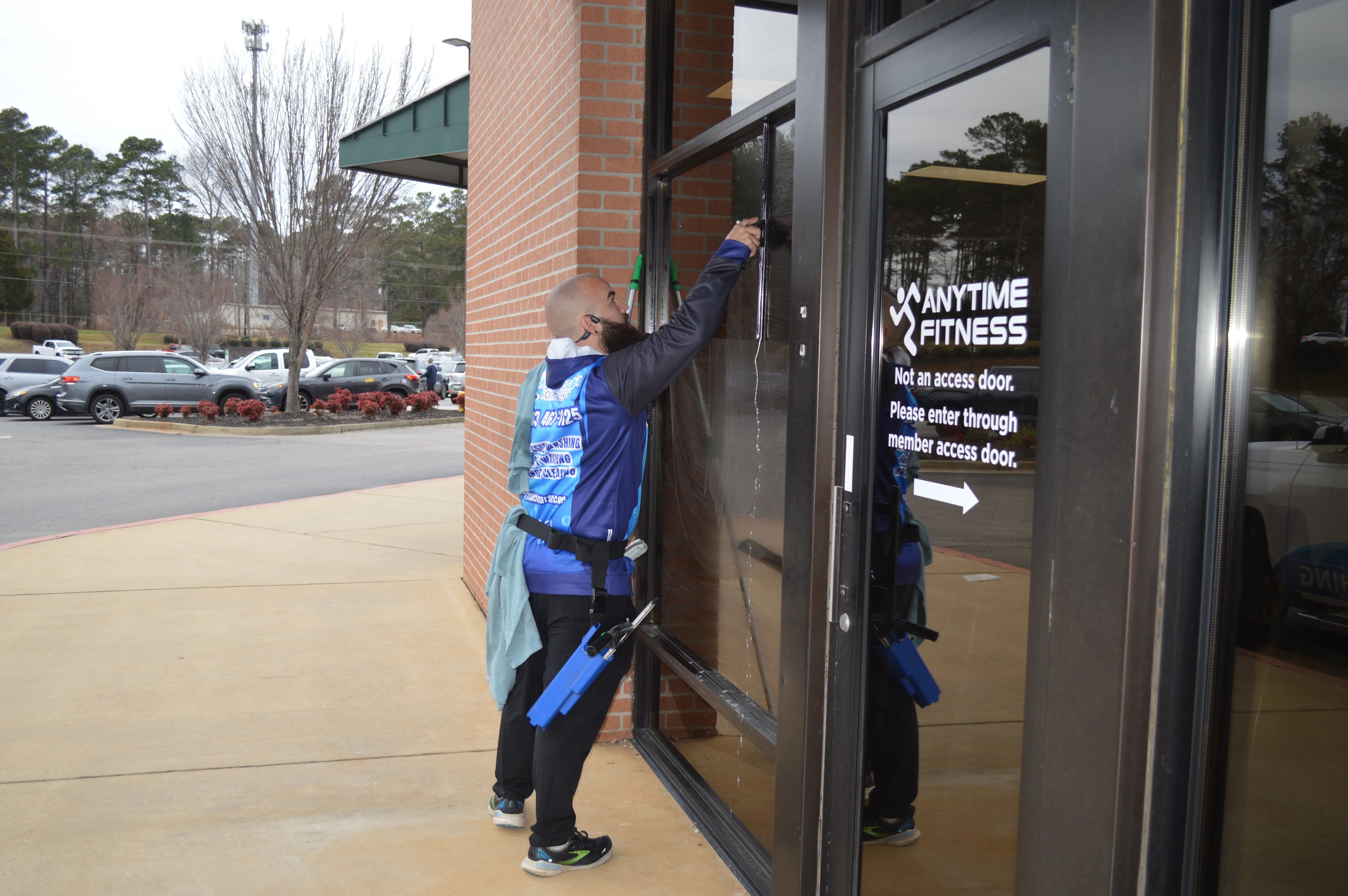 The expert Crystal Clear Solutions team is making a window look as good as new.